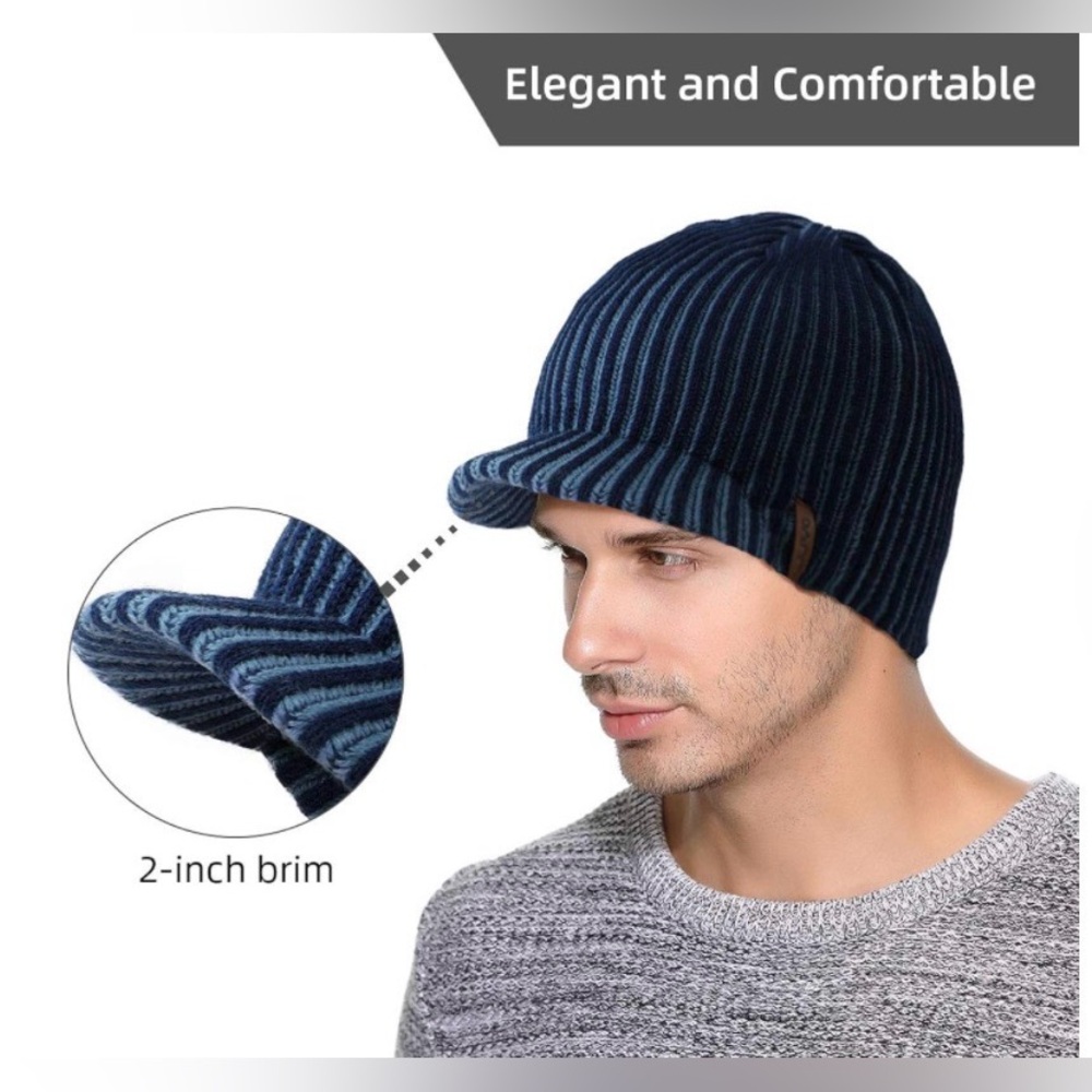 Winter Visor Beanie Hat for